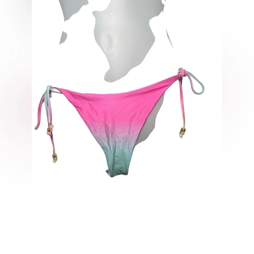 L*Space Hanna Montazami Devon Ombre String Bikini Bottom XL NWT